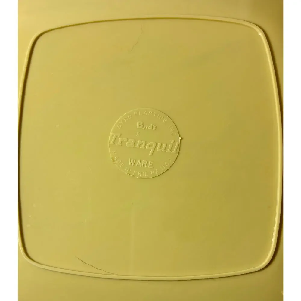 Vtg MCM Yellow Melamine/Plastic Tranquil Ware Byrd Set of 6 Dinner Plates 9”